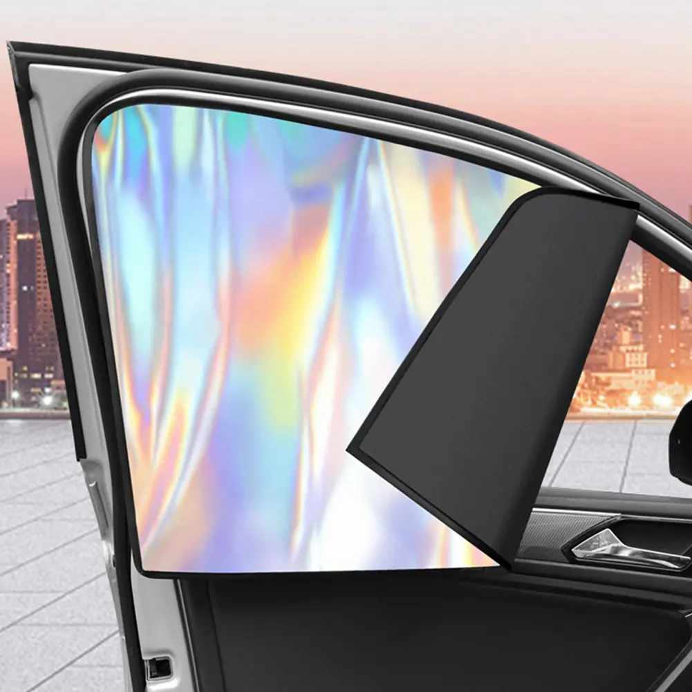 Magnetic Insulation Cloth Cover Laser UV Blocking Car Curtain Front/Rear Car Window Curtain UV Blocking Summer Sunshade Cover