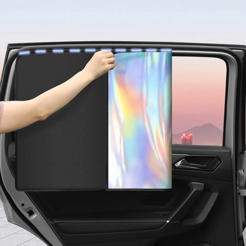 Magnetic Insulation Cloth Cover Laser UV Blocking Car Curtain Front/Rear Car Window Curtain UV Blocking Summer Sunshade Cover