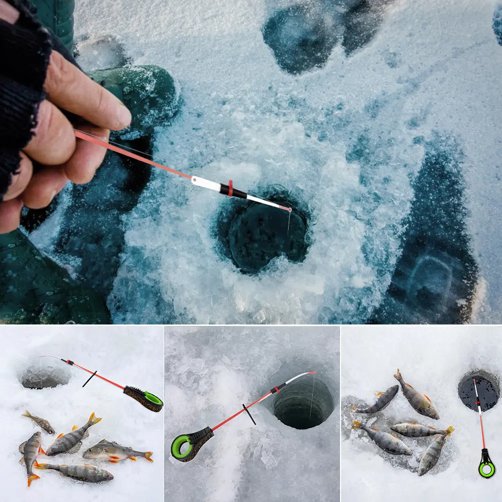 10-1PC Ice Fishing Rod Winter Outdoor Fishing Rod Guide Ice Winter Fishing Tackle Waterproof Portable Fishing Pole Spinning Rods