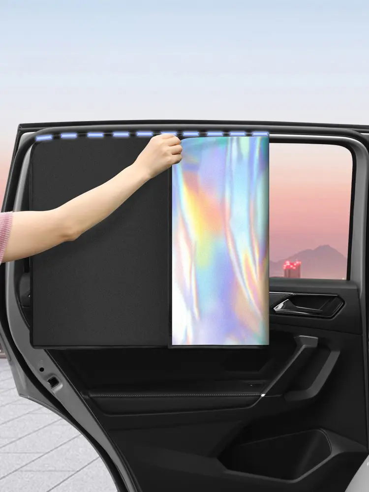 Magnetic Insulation Cloth Cover Laser UV Blocking Car Curtain Front/Rear Car Window Curtain UV Blocking Summer Sunshade Cover