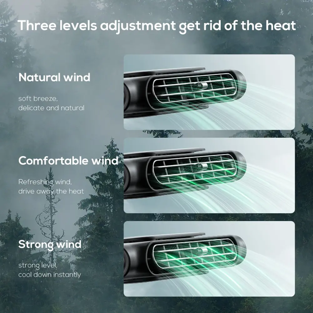 Car Headrest Fan USB Powered Car Seat Fan Backseat Cooling Fan 3 Speeds Adjustable Car Interior Rear Headrest Fan Circulator