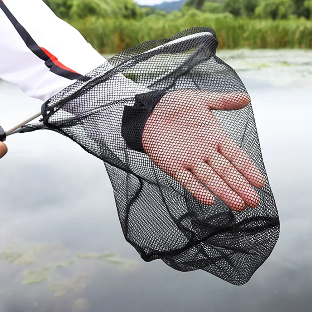50cm Trout Fishing Landing Net Frame Nylon Mesh Fly Trap for Fishing Aluminum Alloy Pole Handle Outdoor Carp Fishing Equipment