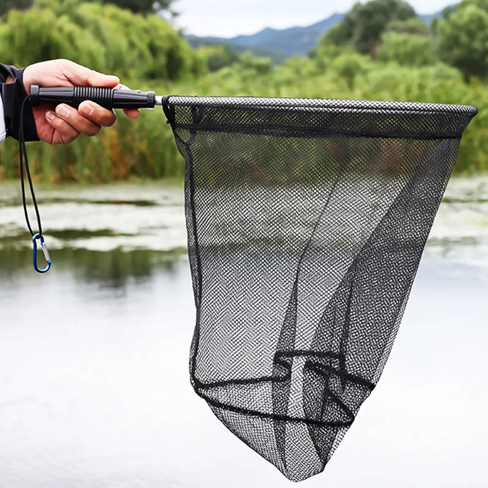 50cm Trout Fishing Landing Net Frame Nylon Mesh Fly Trap for Fishing Aluminum Alloy Pole Handle Outdoor Carp Fishing Equipment