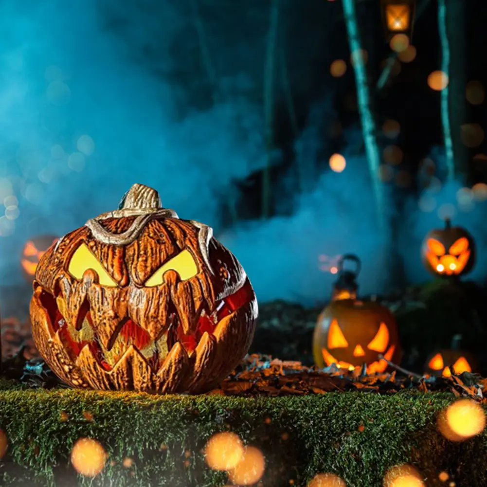 Halloween Thrilling Pumpkin Decoration Sound Lifting Pumpkins Head Light Halloween Decoration Haunted House Props Party Supplies