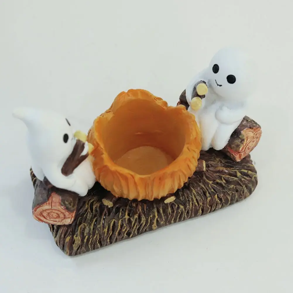 1/2PCS Ghost Candle Holders Halloween Ghost Campfire Flickering Candle Holder Decorative Tealight Candlestick Table Decoration