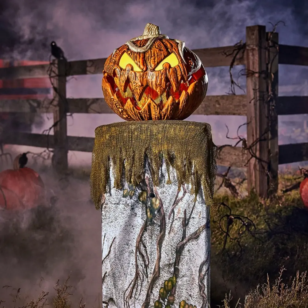 Halloween Thrilling Pumpkin Decoration Sound Lifting Pumpkins Head Light Halloween Decoration Haunted House Props Party Supplies
