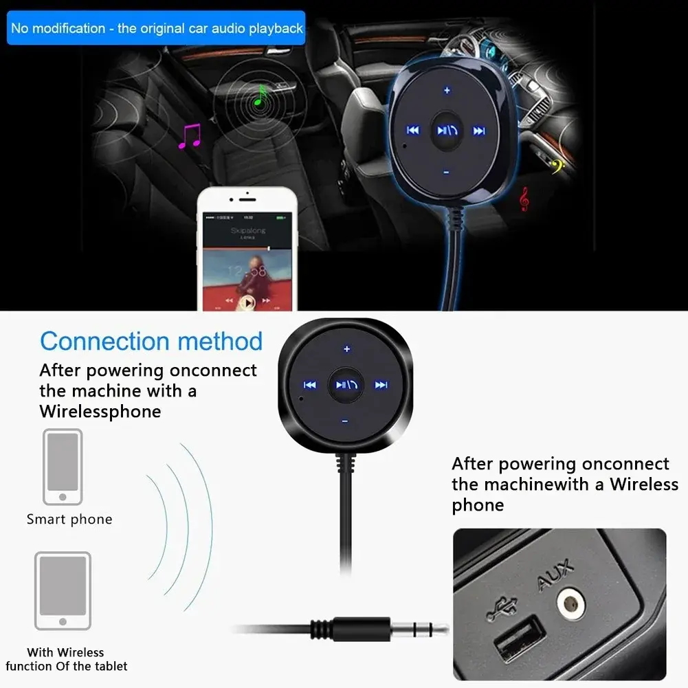 Bluetooth-compatible Adapter Audio Receiver 3.5mm AUX Audio Music Receiver Adapter for Car Stereo with AUX IN Auto Accessories