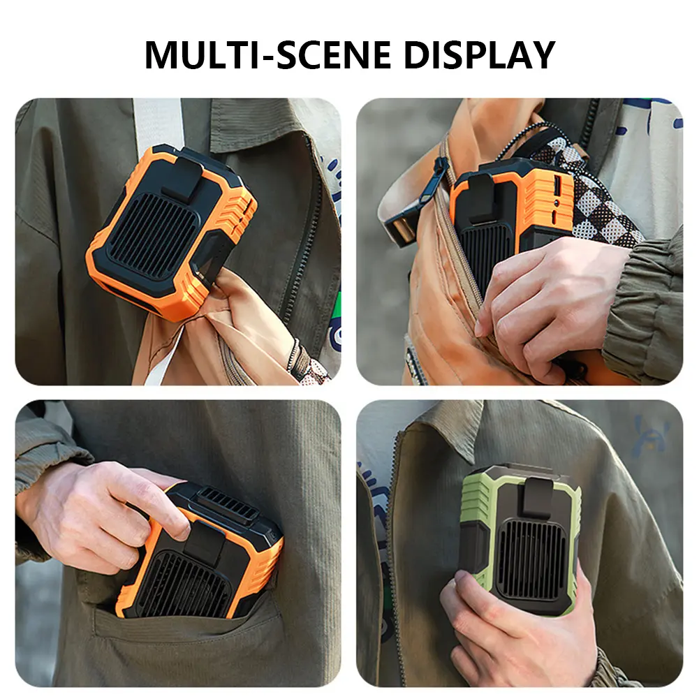 Portable Clip-on Waist Fan USB Rechargeable Cooling Waist Clip Fan Wearable Personal Fan for Outdoor Camping Fishing Working