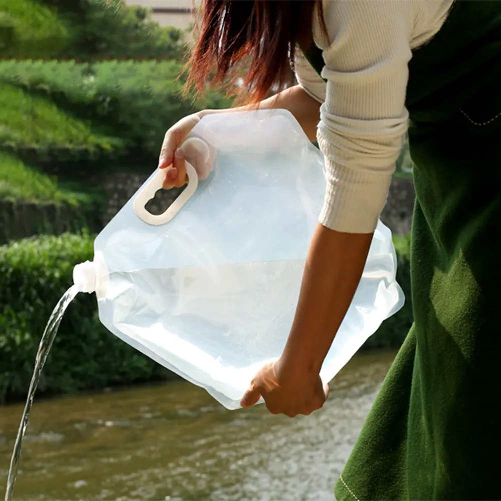 5/10L Foldable Camping Water Bags Outdoor Portable Folding Water Bucket Collapsible Water Bottle Bag for Picnic BBQ Camping Gear