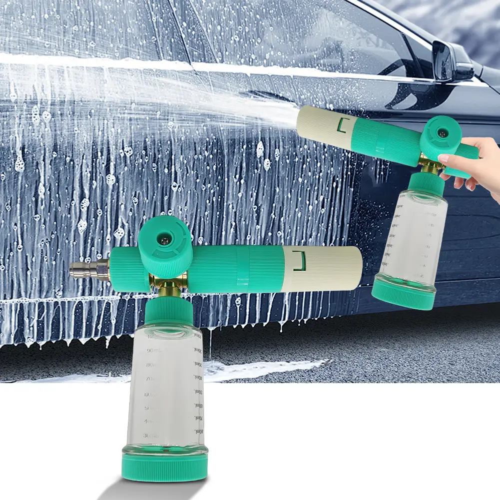 2/1PC 100ml Water Foam Pot with 1/4 Inch Quick Connector 4500PSI Adjustable Pressure Washer Gun Car Wash Liquid Foam Sprayer Pot