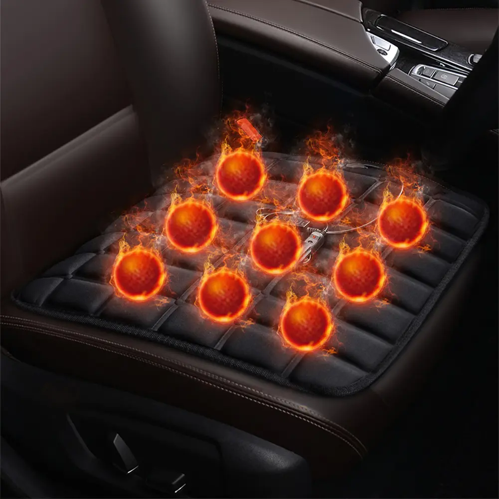 12V Car Seat Heated Cover Electric Heating Pads 40W Adjustable Temperature Heated Car Seat Cushion Non-slip Auto Seat Warmer Mat