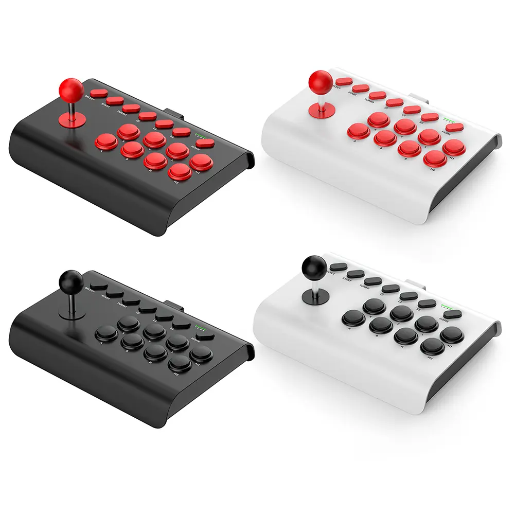 Fighting Game Joystick with Stretchable Bracket Games Console 3-mode Connection Macro/TURBO Function for PS4/PS3/Xbox One/Switch