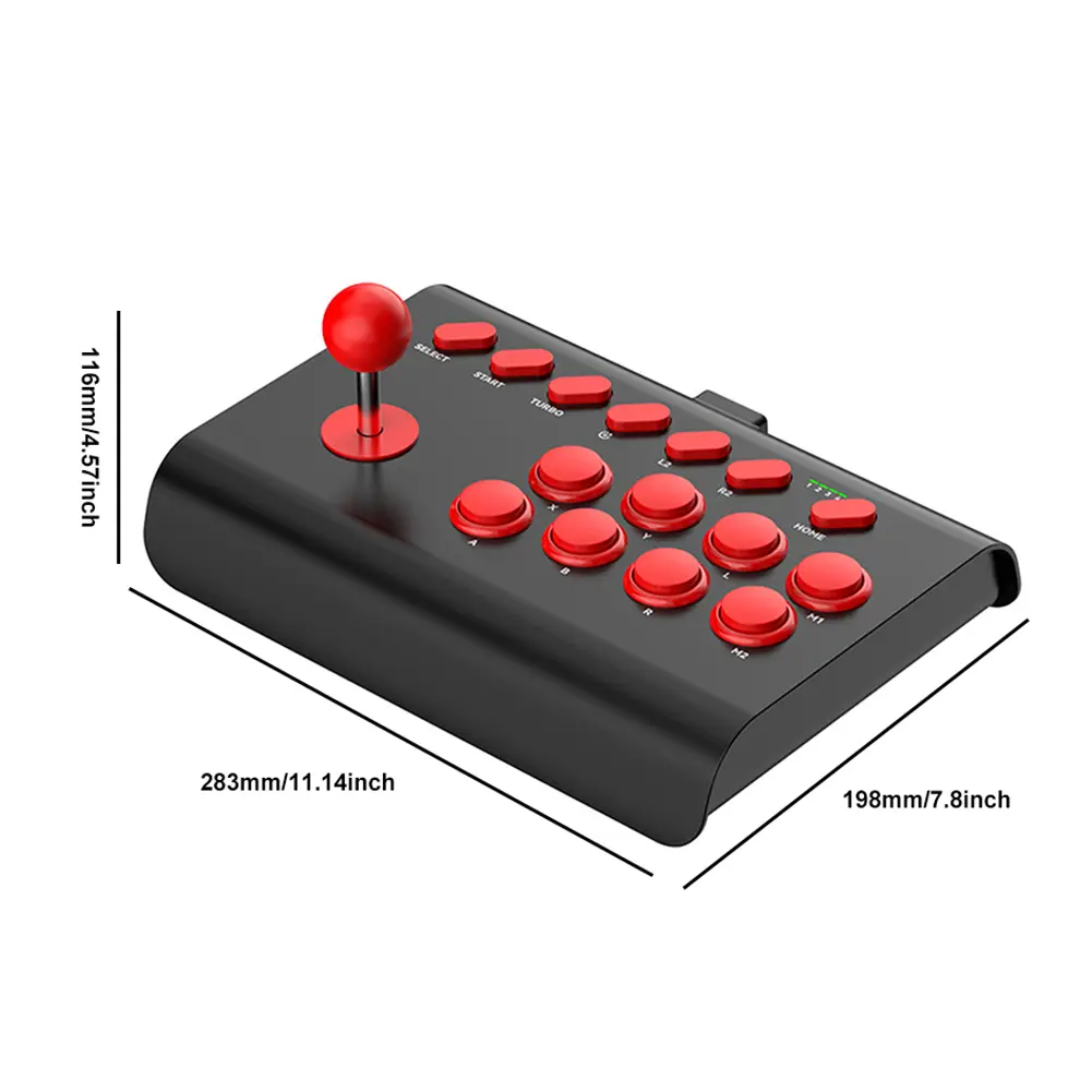 Fighting Game Joystick with Stretchable Bracket Games Console 3-mode Connection Macro/TURBO Function for PS4/PS3/Xbox One/Switch