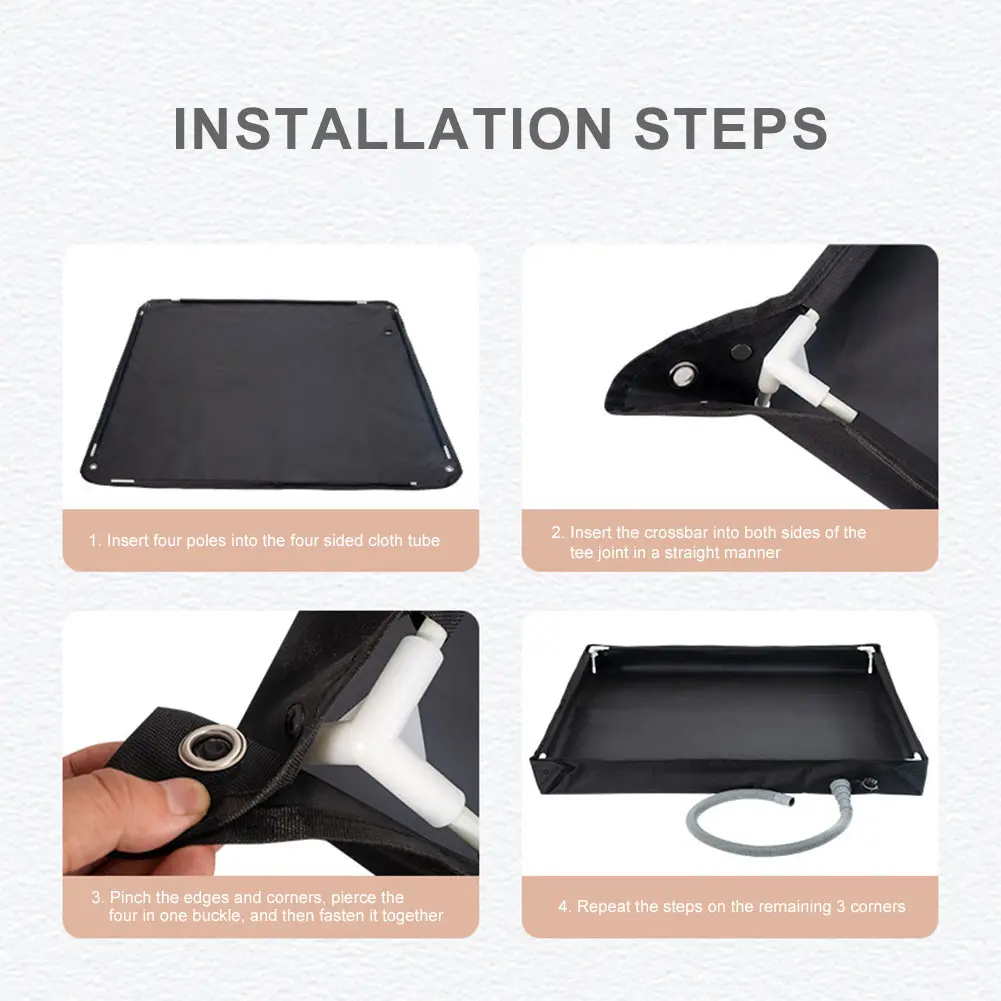 Foldable Camping Shower Pan Portable Shower Trays Floor Base with Drain Hose Camping Tent Shower Base for Indoor Outdoor Bathing