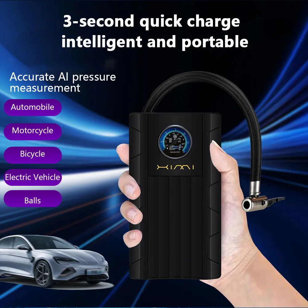 12V Smart Car Tire Air Pump High Precision Wireless Car Air Compressor Quickly Inflate Cordless Tire Pump for Vehicle Bike Tires