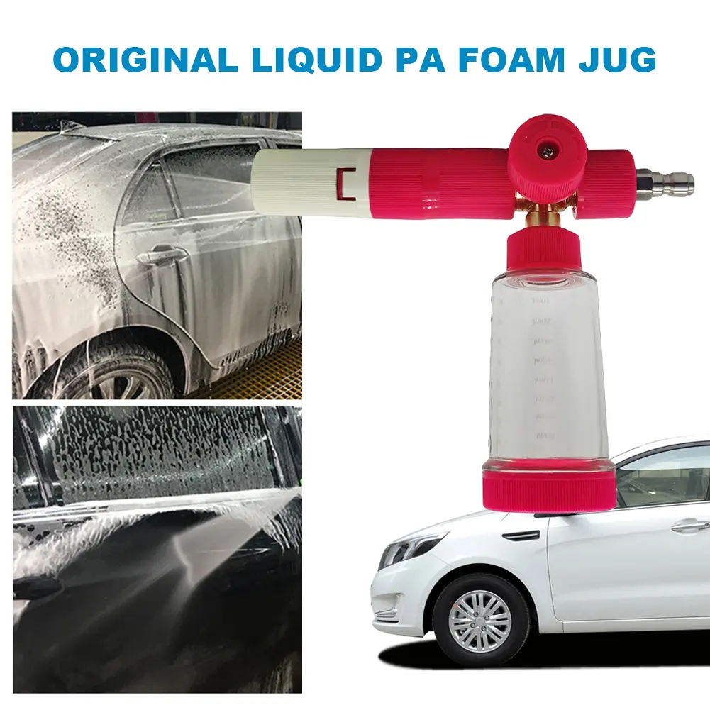 Water Foam Pot with 1/4Inch Quick Connector Adjustable Pressure Foam Spray Pot 35ml/100ml Car Washing Liquid Foam Spray Bottle