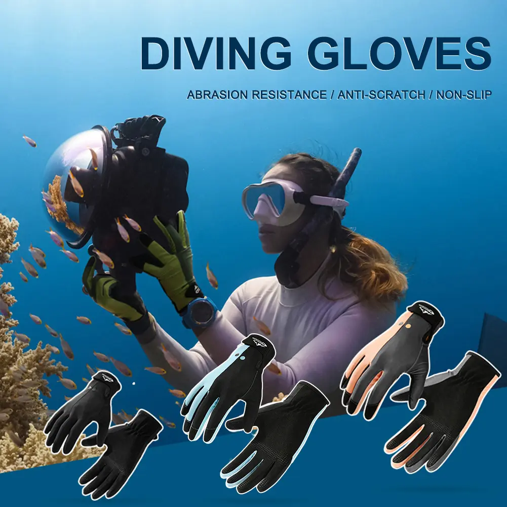 Scuba Snorkeling Gloves Portable Paddling Surfing Gloves Lightweight Elastic Anti-scratch Antiskid Water Sports Equipment