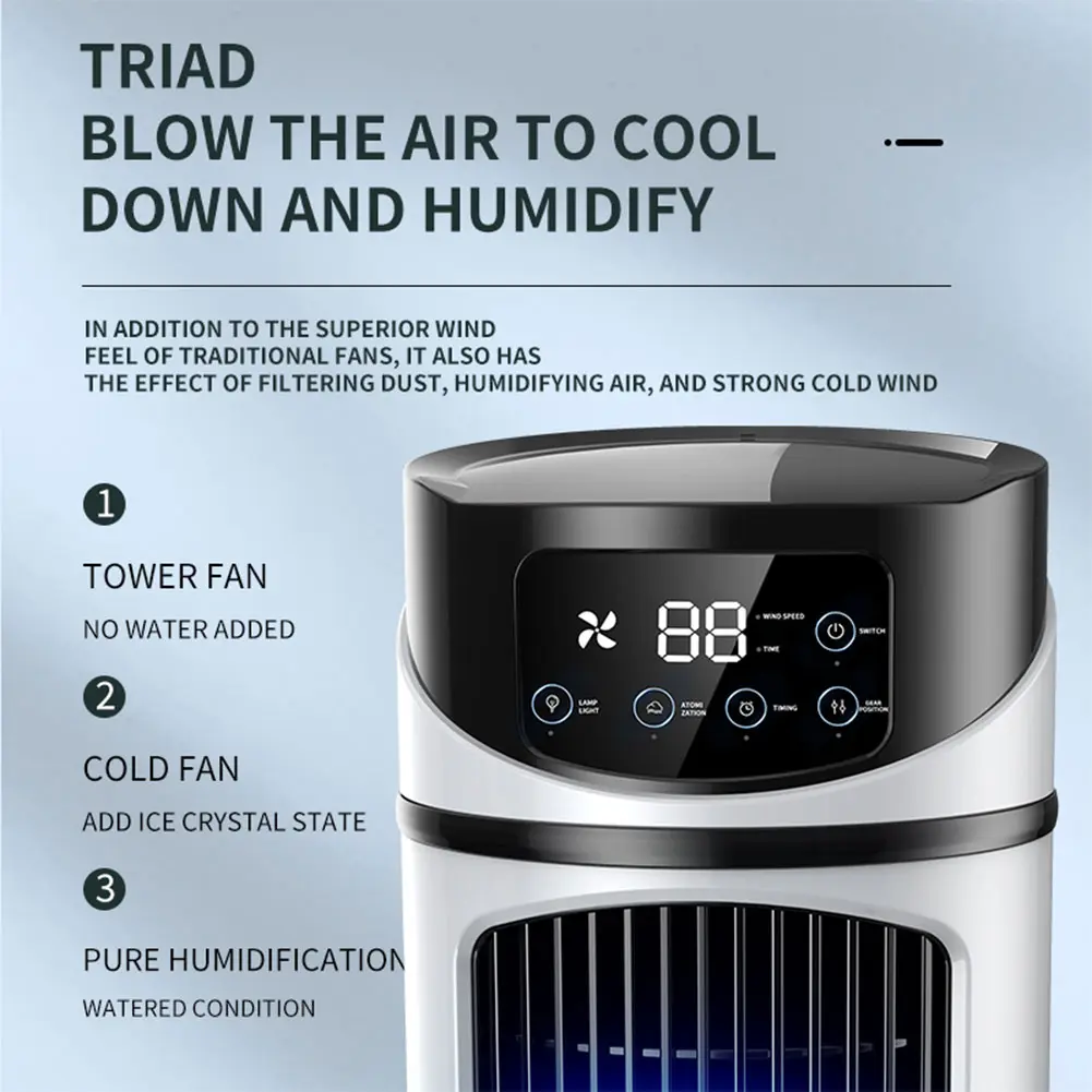 Portable Mini Air Conditioner Fan Water Cooling Fan Air Cooler 6 Speeds Adjustable Air Conditioning Desk Fan for Home Office