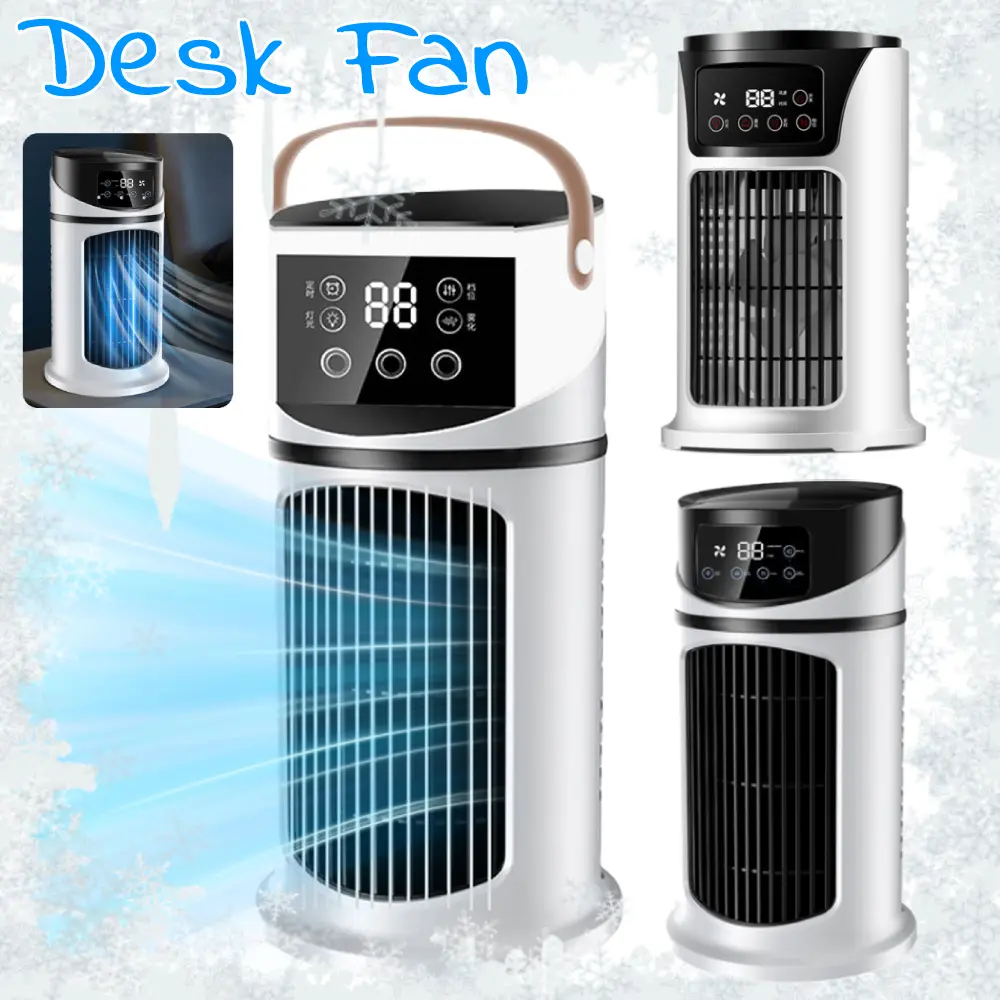 Portable Mini Air Conditioner Fan Water Cooling Fan Air Cooler 6 Speeds Adjustable Air Conditioning Desk Fan for Home Office