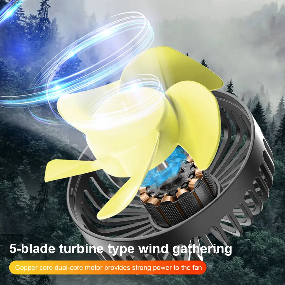 Car Seat Back Cooling Fan 360° Rotatable Dual Head Car Fan 3 Speed Adjustable Electric Fan 12V Auto Air Conditioning Ventilator