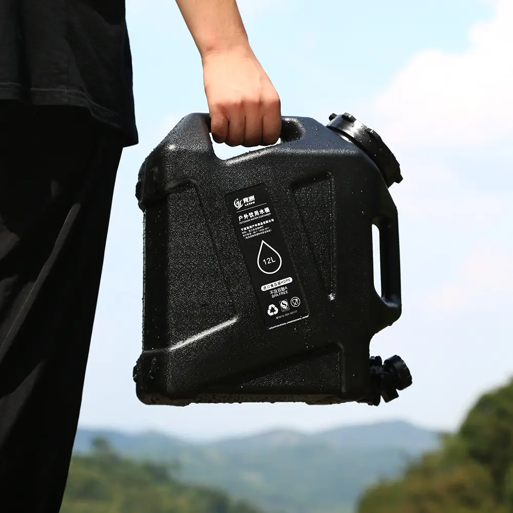 12-5L Camping Water Container Large Capacity Faucet Driving Water Tank  Food-Grade Water Storage Carrier Portable Water Bag
