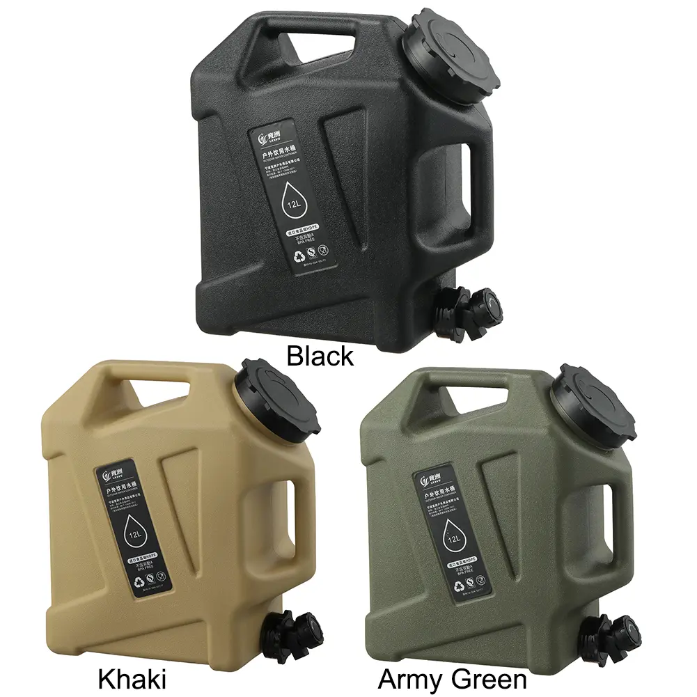 12-5L Camping Water Container Large Capacity Faucet Driving Water Tank  Food-Grade Water Storage Carrier Portable Water Bag