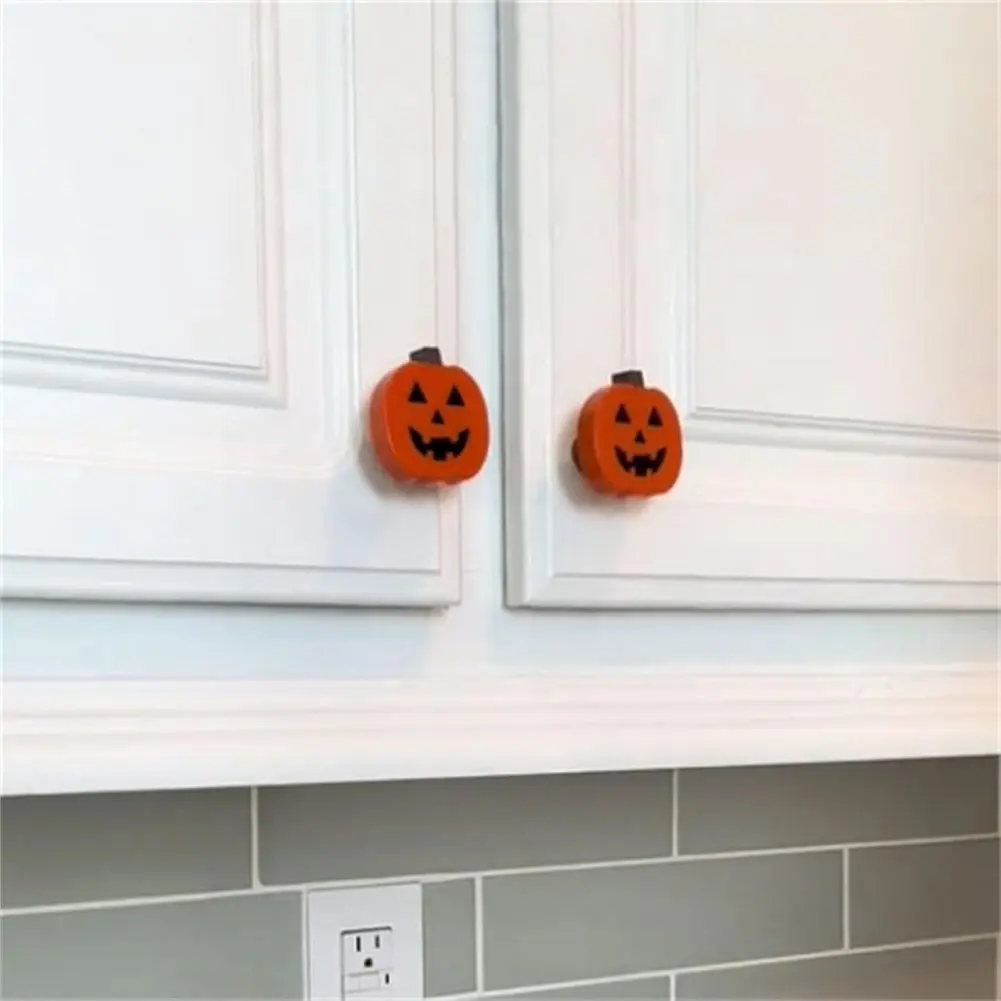 5-50pcs Halloween Pumpkin Knob Button Cover Decorative Pumpkin Cabinet Handle Cover Bump-Proof Door Knob Drawer Pulls Gloves