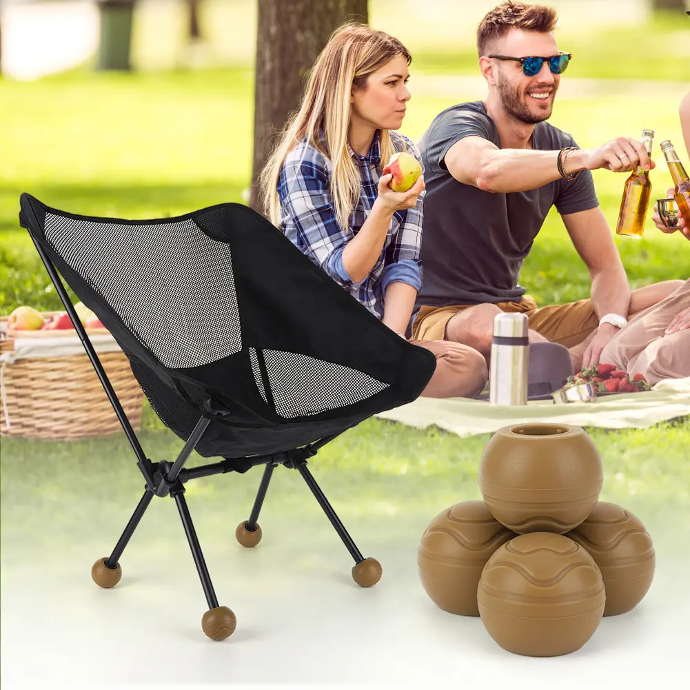 4Pcs Stabilizing Rubber Ball Feet Anti Slip Outdoor Chair Leg Tips Ball Cap Shock Absorption for Rugged and Uneven Surfaces