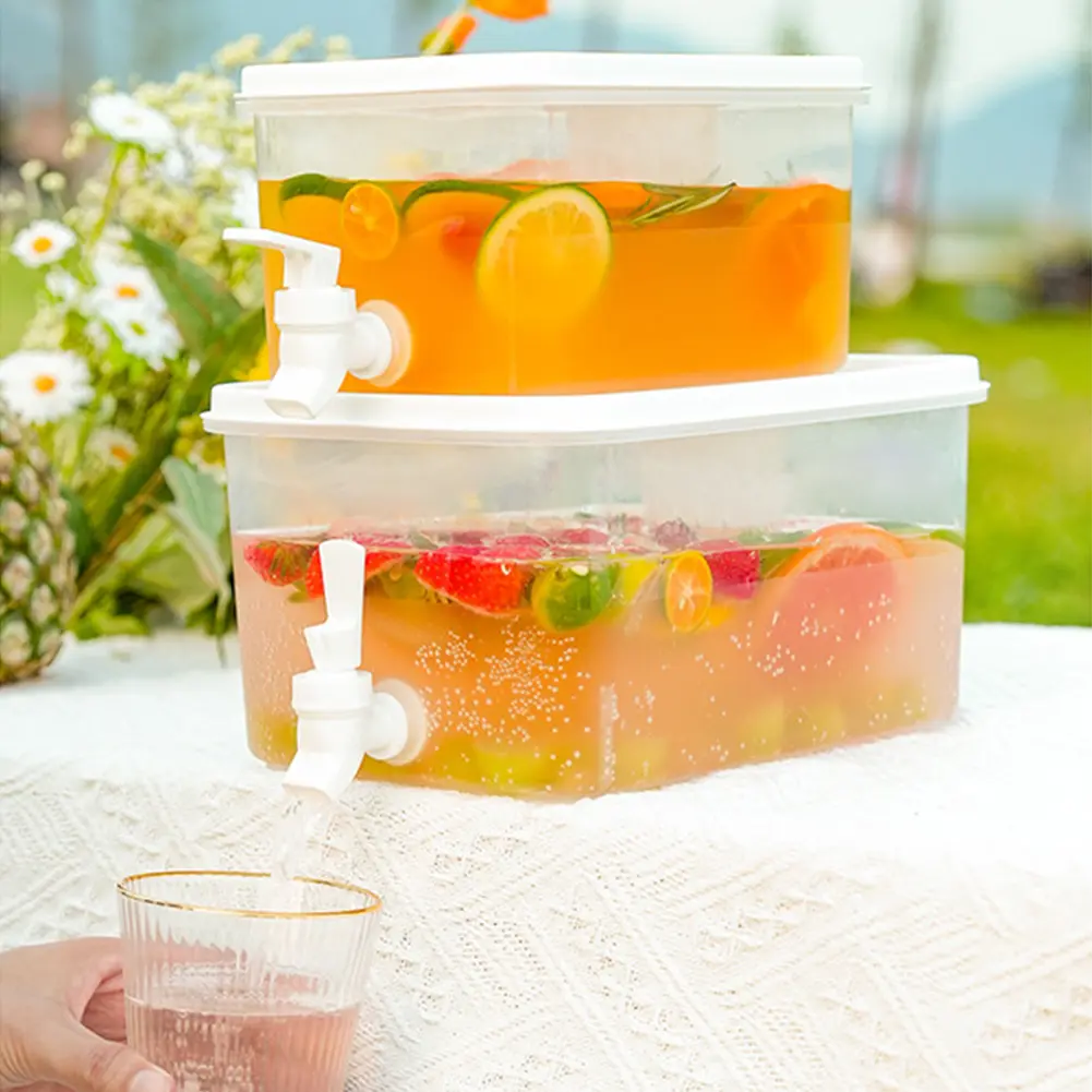 3.5/10L Cold Water Pitcher Fridge Beverage Dispenser with Spigot BPA-Free Iced Juice Jug Refrigerator Cold Water Kettle for Home