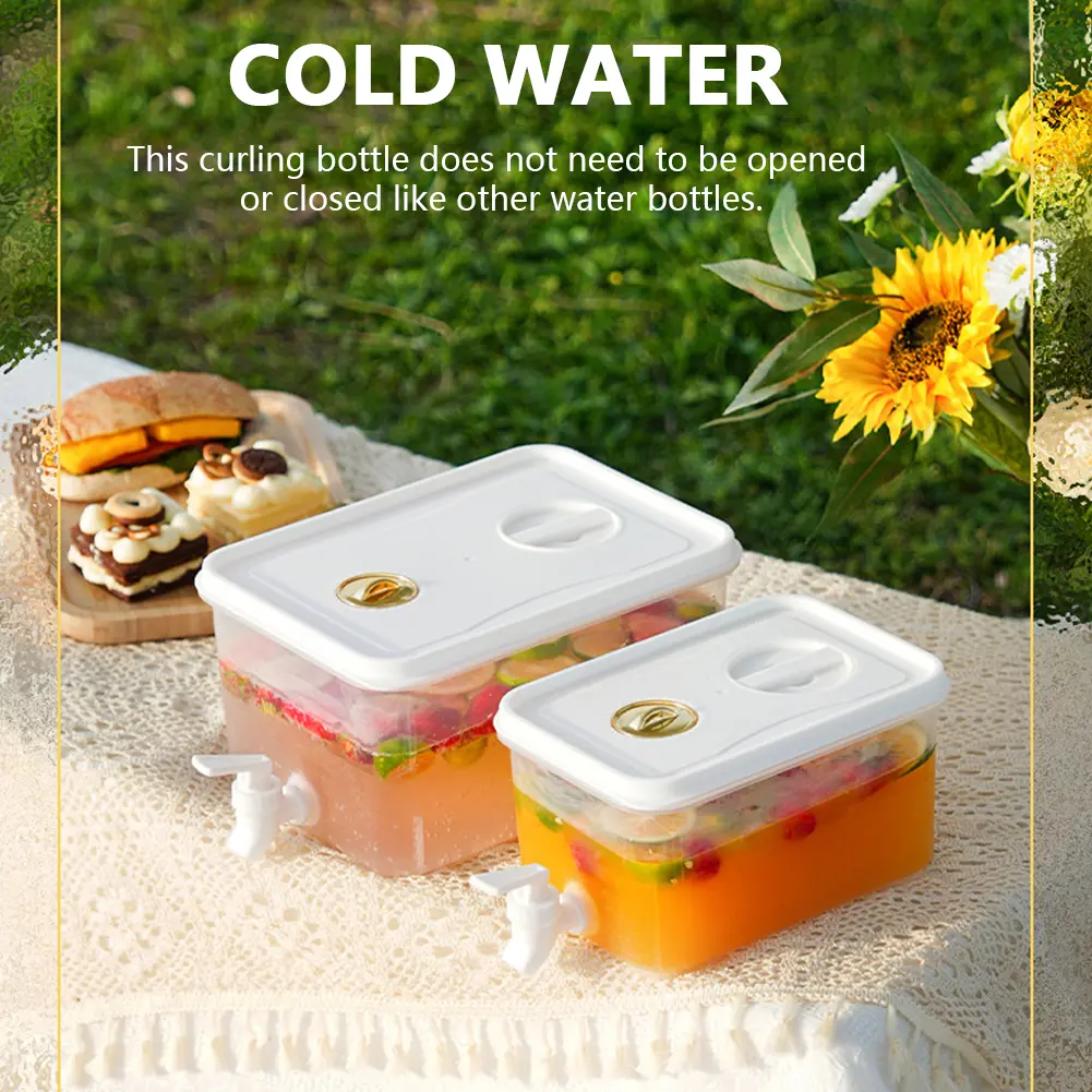 3.5/10L Cold Water Pitcher Fridge Beverage Dispenser with Spigot BPA-Free Iced Juice Jug Refrigerator Cold Water Kettle for Home