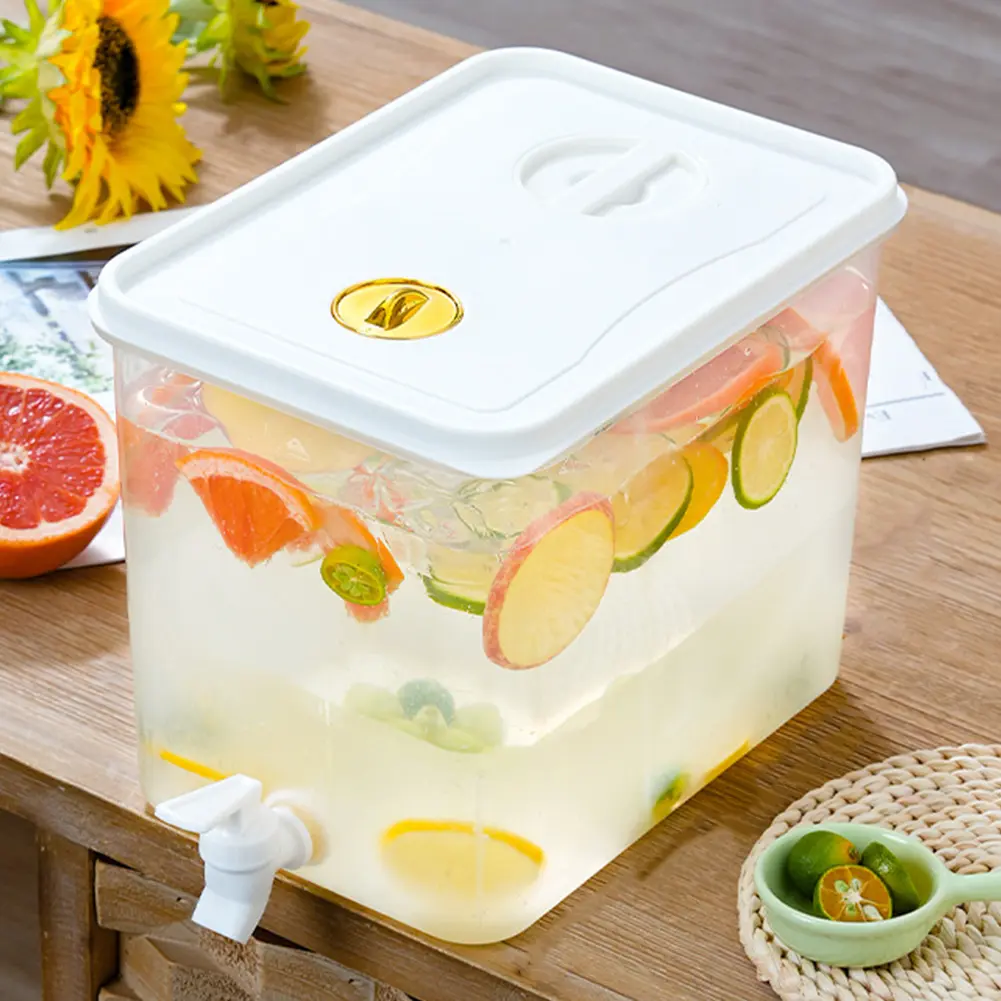 3.5/10L Cold Water Pitcher Fridge Beverage Dispenser with Spigot BPA-Free Iced Juice Jug Refrigerator Cold Water Kettle for Home