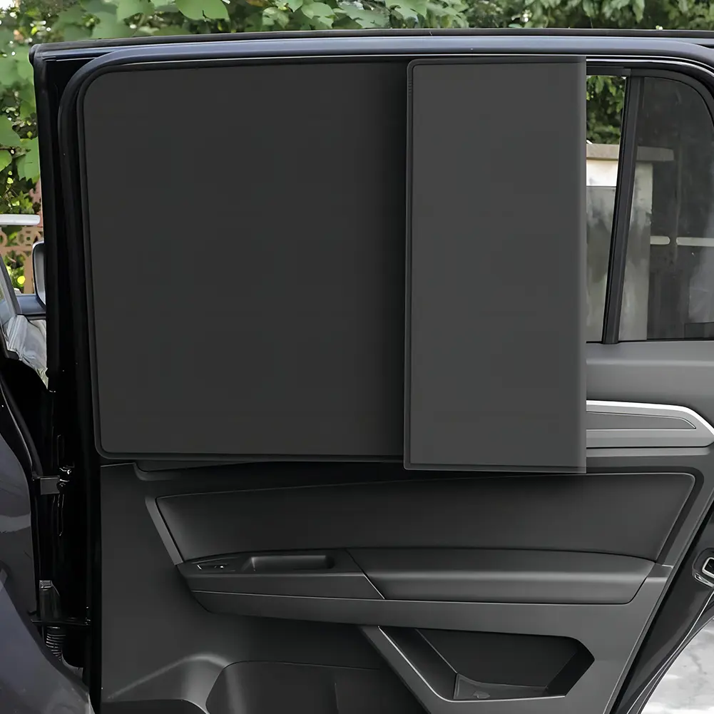 2Pcs Car Sunshade Curtains Foldable Magnetic Heat Insulation Cloth Cover Side Window Cover Sun Visor Front Rear Auto Accessories