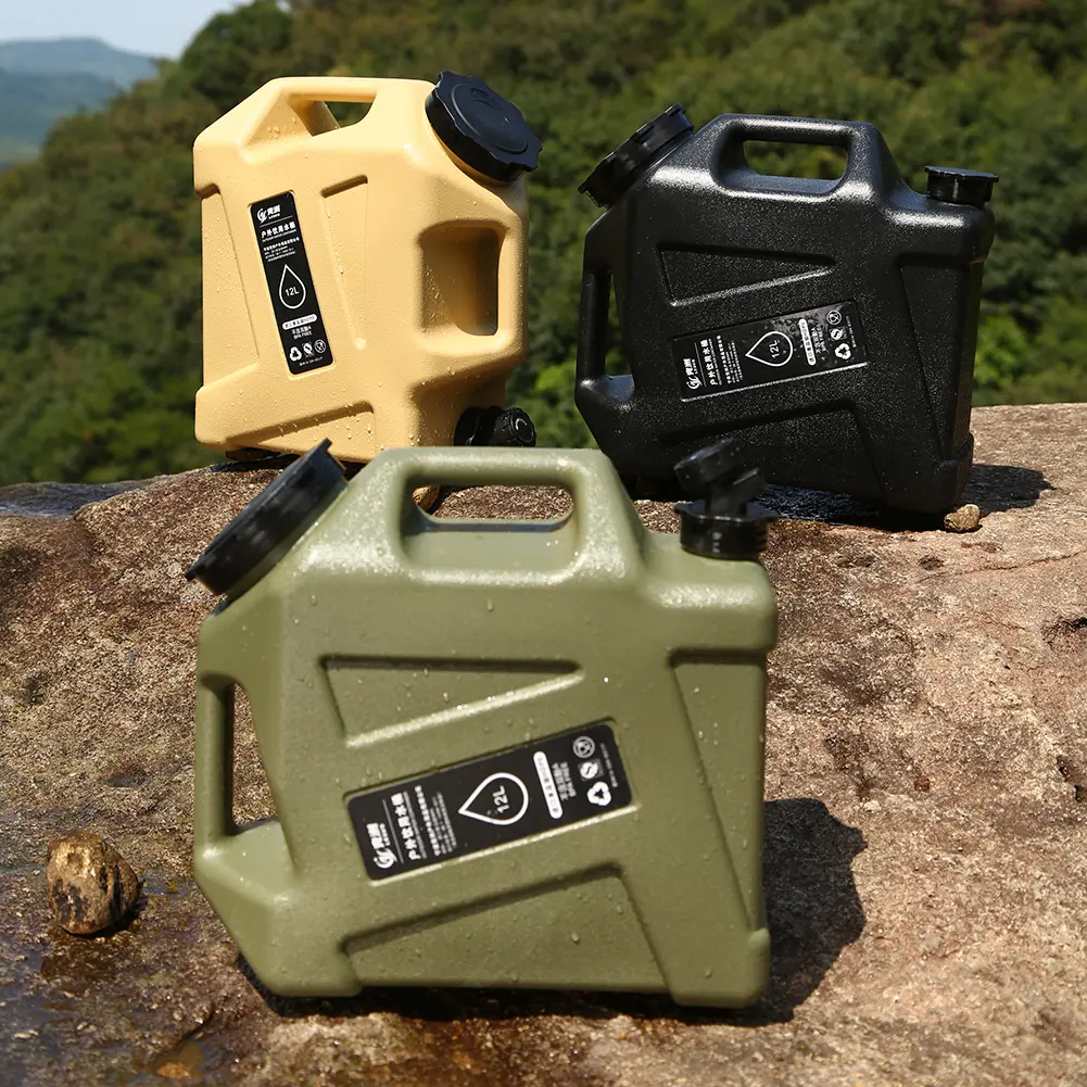 Car Water Bucket with Faucet Outdoor Camping Bucket Portable Driving Water Tank 10/11/12L Large Capacity Camping Water Container
