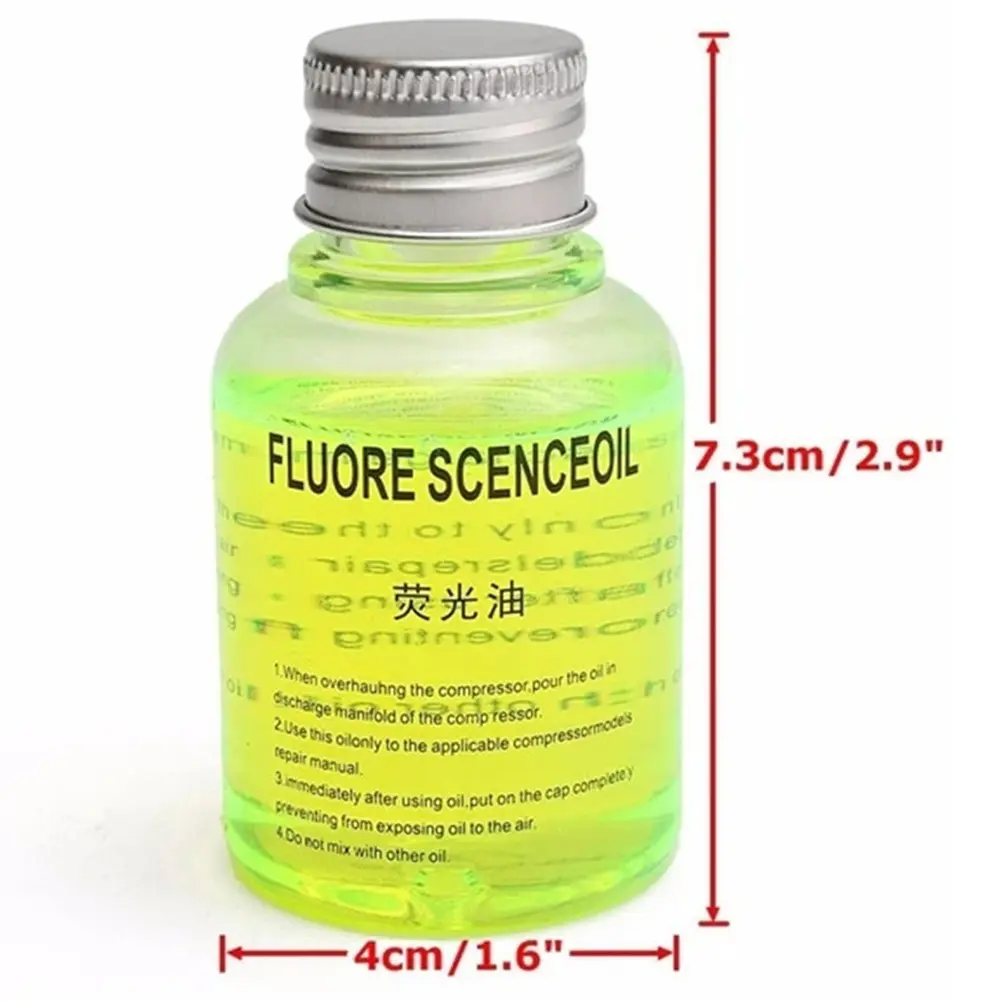 UV Dye Agent UV Dye Oil Car Air-Conditioning Fluorescent Oil Dye Fluorescent Oil Leak Detector Test for R134A R404A Refrigerants