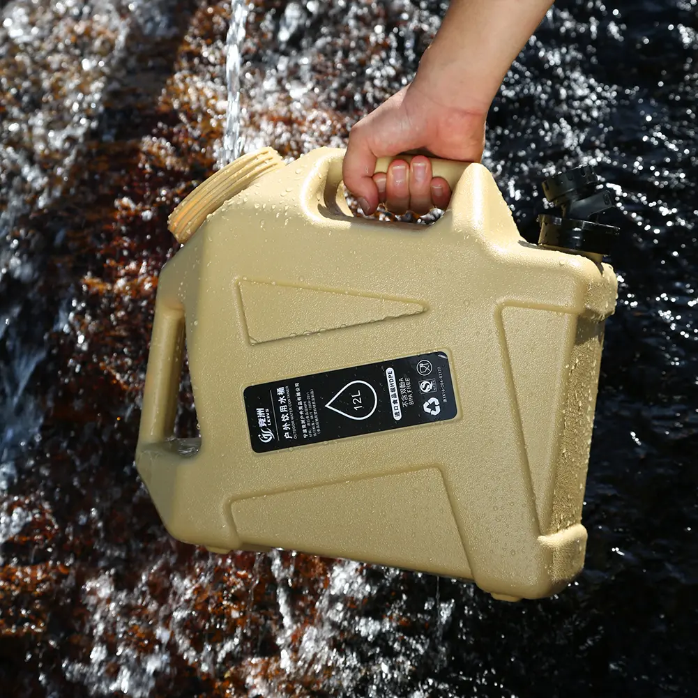 Car Water Bucket with Faucet Outdoor Camping Bucket Portable Driving Water Tank 10/11/12L Large Capacity Camping Water Container