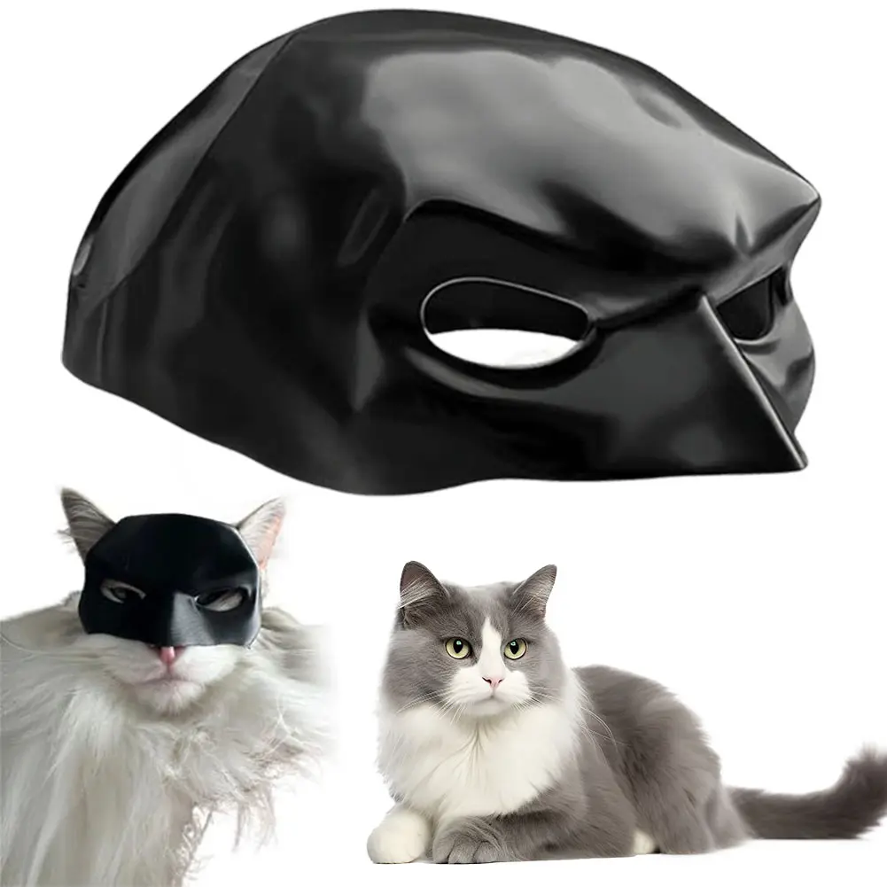 1-5PCS Half Face Black Bat Mask Black Bat Cat Avenger Mask Costume Cosplay Cat Mask Super Cool Pet Toys Halloween Decorations