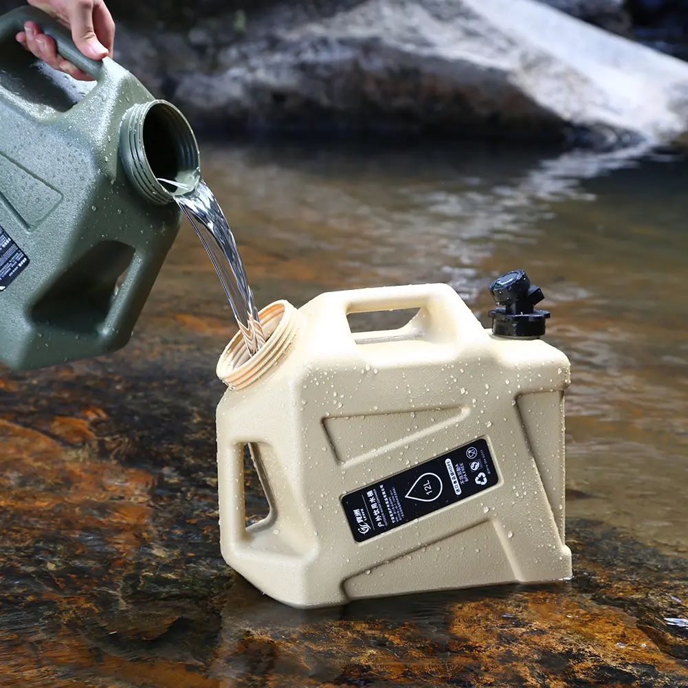 Car Water Bucket with Faucet Outdoor Camping Bucket Portable Driving Water Tank 10/11/12L Large Capacity Camping Water Container