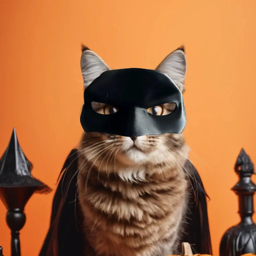1-5PCS Half Face Black Bat Mask Black Bat Cat Avenger Mask Costume Cosplay Cat Mask Super Cool Pet Toys Halloween Decorations