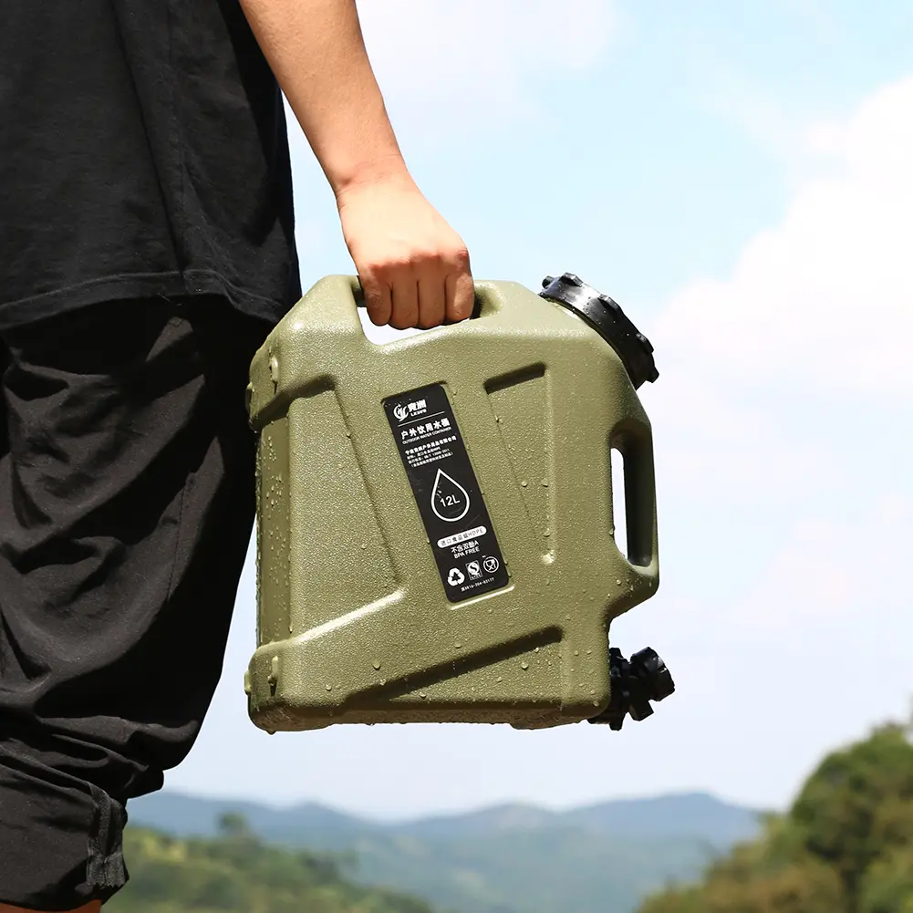 Car Water Bucket with Faucet Outdoor Camping Bucket Portable Driving Water Tank 10/11/12L Large Capacity Camping Water Container
