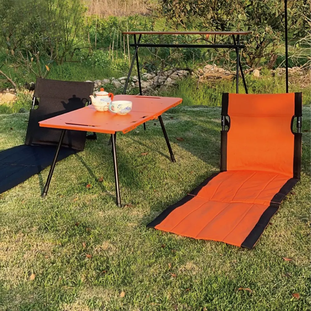 Foldable Camping Chair with Backrest Lightweight Folding Beach Chair No Legs Single Lazy Lounger for Garden Park Outdoor Tools