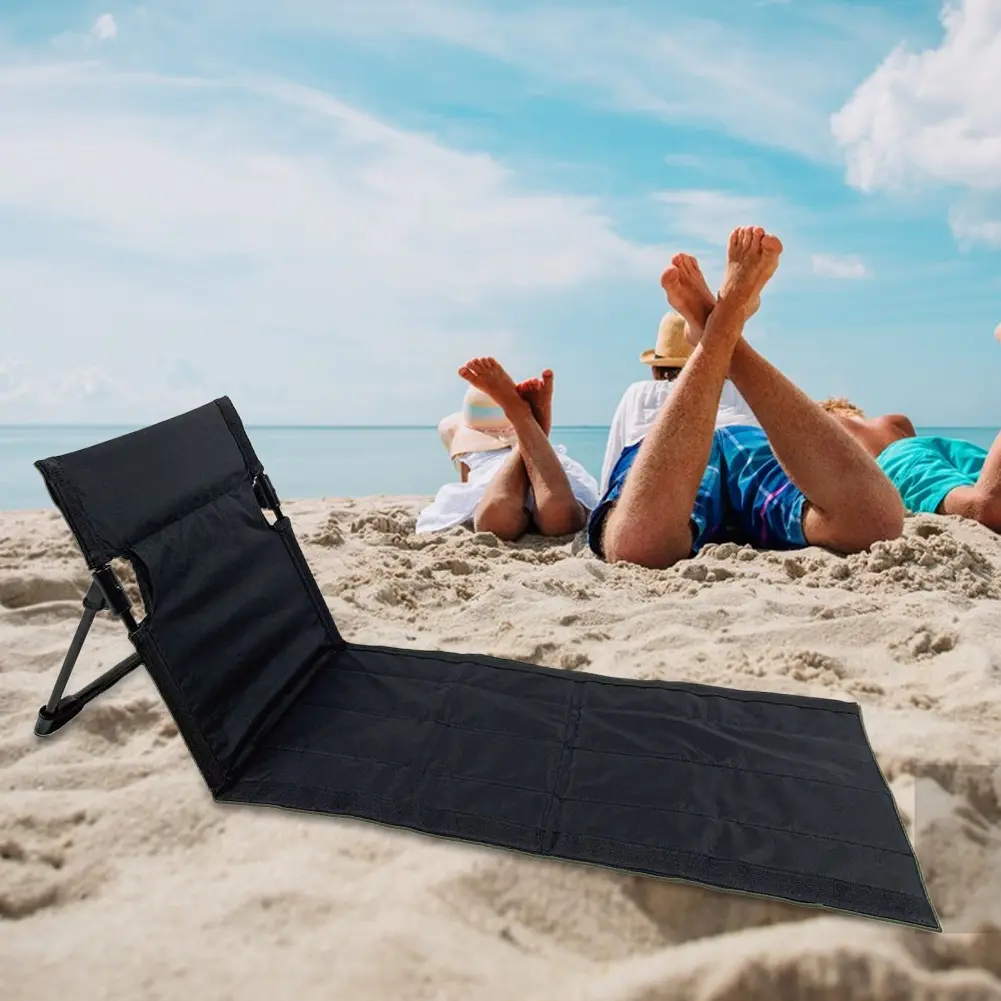 Foldable Camping Chair with Backrest Lightweight Folding Beach Chair No Legs Single Lazy Lounger for Garden Park Outdoor Tools