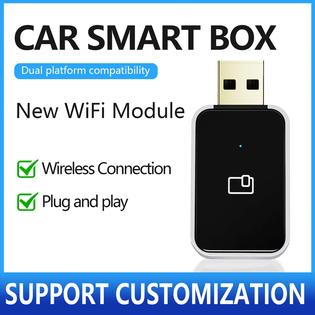 Wireless CarPlay Android Auto Mini Box BT WiFi AI Box Adapter Android 11+ System Voice Assistant for Wired CarPlay Android Cars