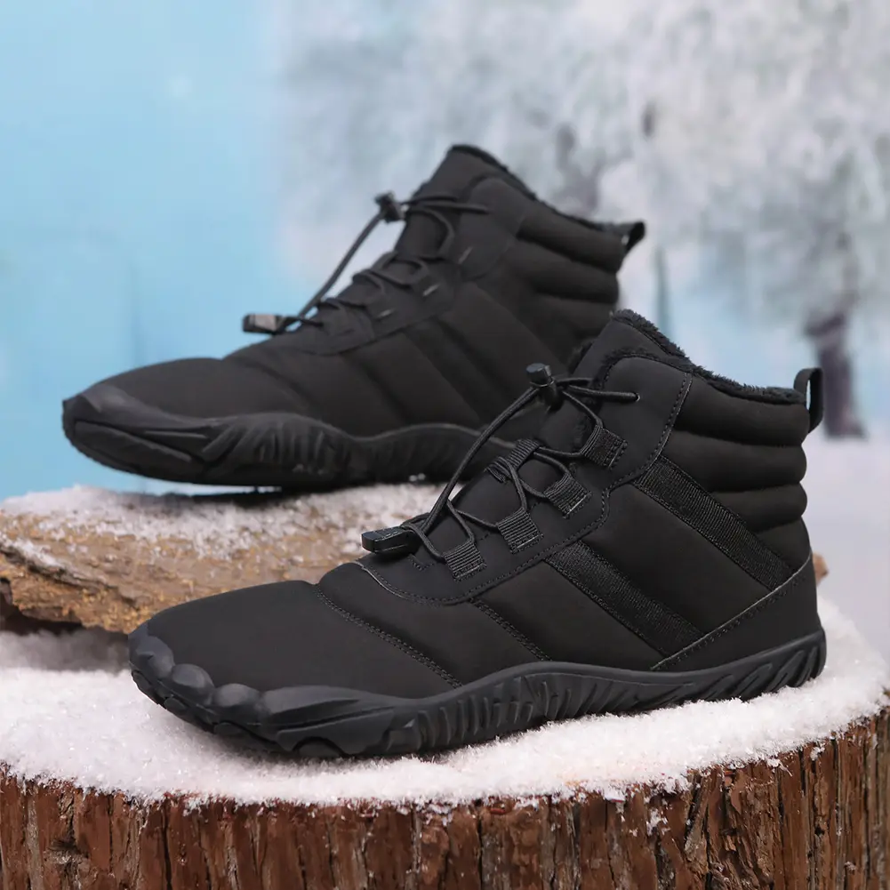 Winter Snow Boots Non Slip Trekking Shoes Waterproof Running Sneakers Thickened Casual Barefoot Shoes for Travel Climbing Hiking