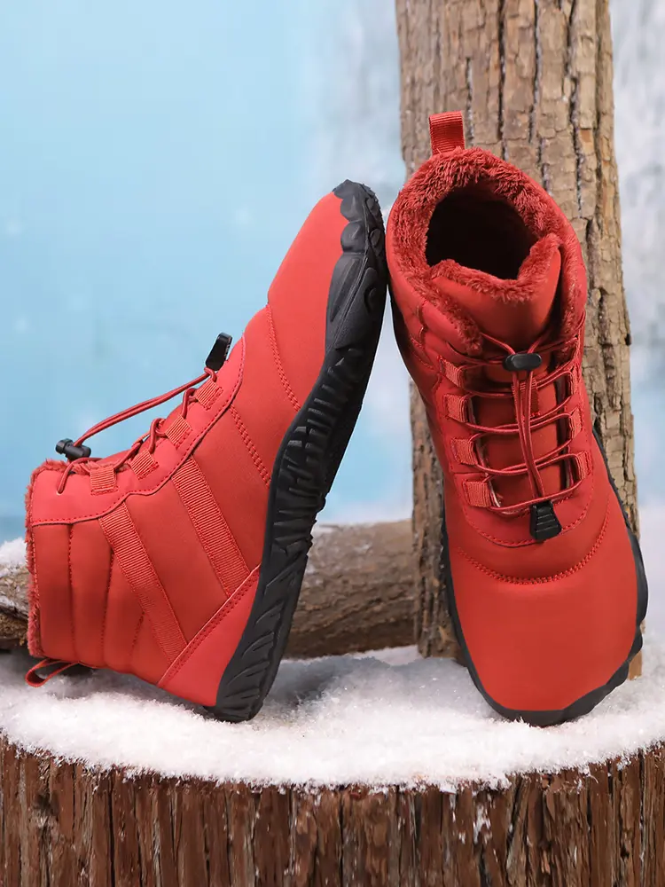Winter Snow Boots Non Slip Trekking Shoes Waterproof Running Sneakers Thickened Casual Barefoot Shoes for Travel Climbing Hiking