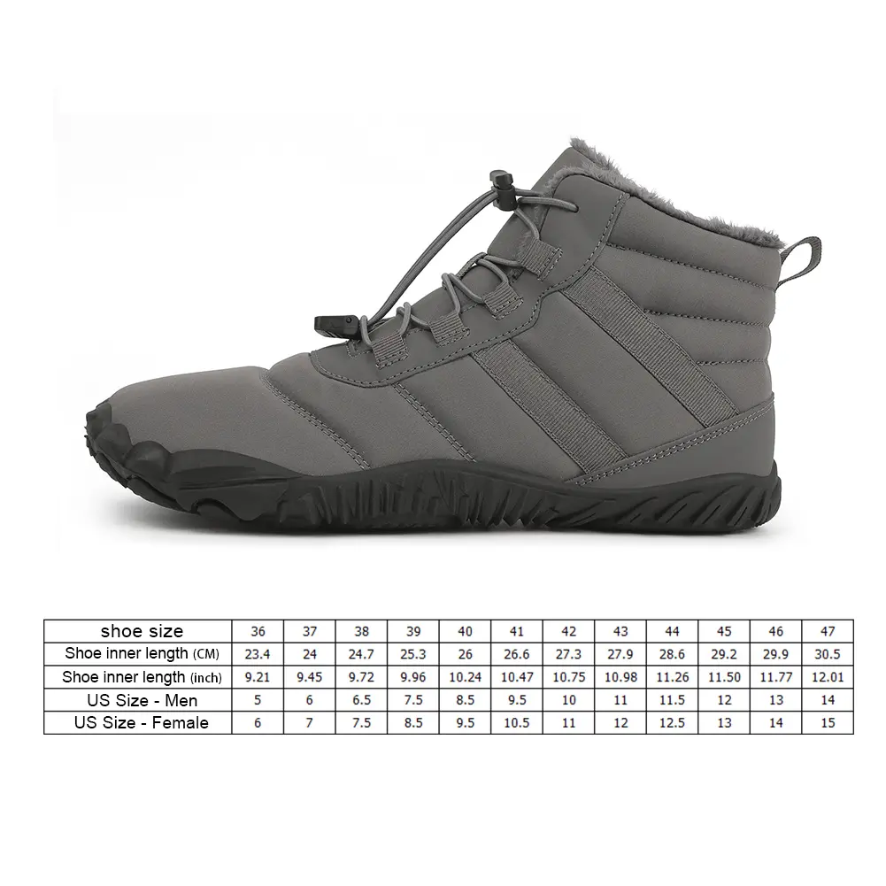 Winter Snow Boots Non Slip Trekking Shoes Waterproof Running Sneakers Thickened Casual Barefoot Shoes for Travel Climbing Hiking