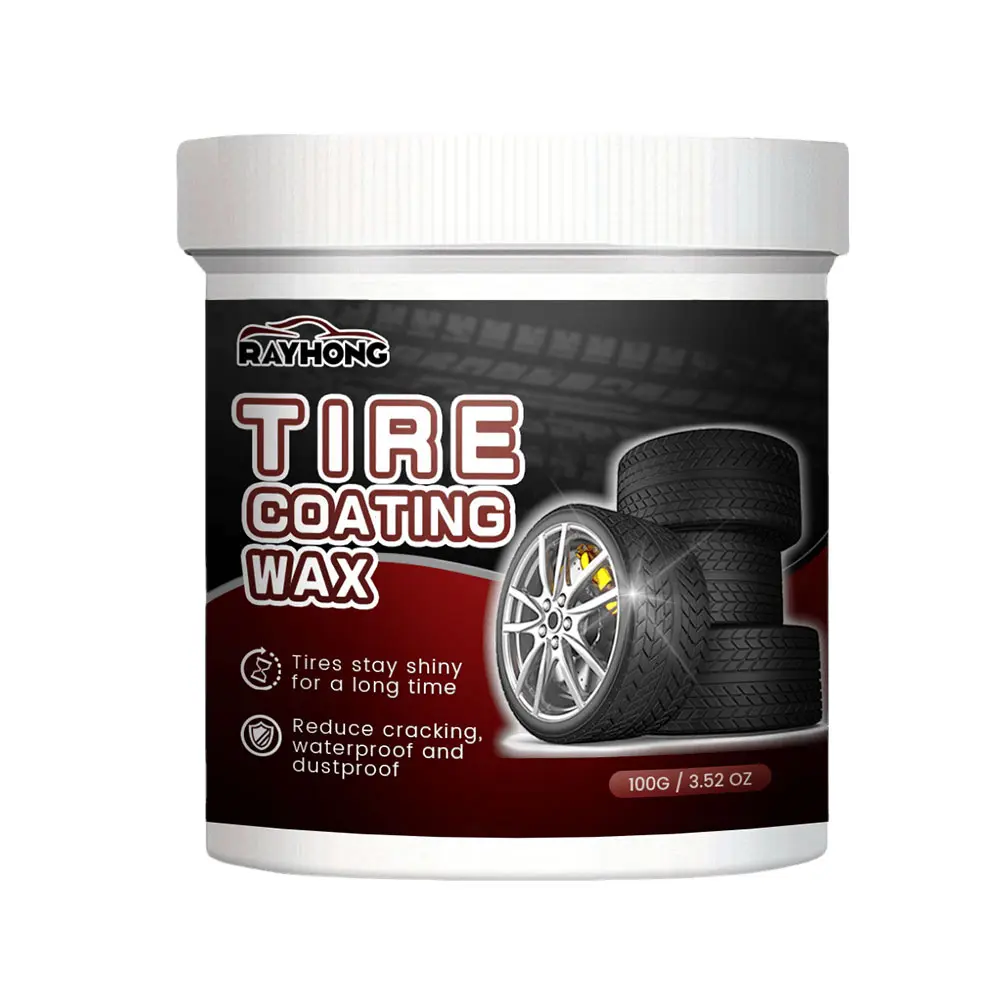 100g Auto Tire Cleaning Wax Brightening Car Detailing Rim Cleaner Renovate Tire Gloss Coating Tire Shine Wax Vehicle Accessories