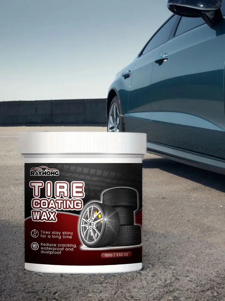 100g Auto Tire Cleaning Wax Brightening Car Detailing Rim Cleaner Renovate Tire Gloss Coating Tire Shine Wax Vehicle Accessories