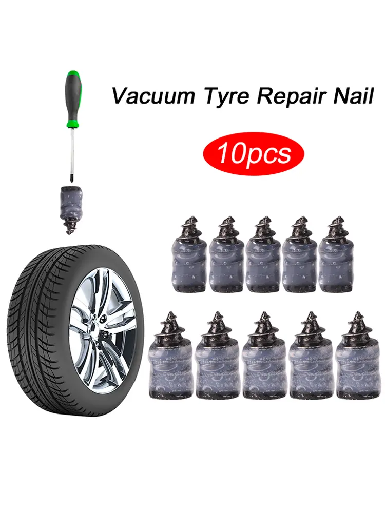 10pcs Bike Vacuum Tyre Repair Nail for Car Trucks Motorcycle Scooter Bike Tire Puncture Repair Tubeless Rubber Nails