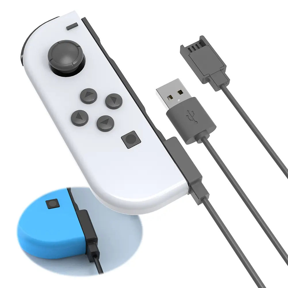 USB Charger Cable for Joycon Controller 2 in 1 Portable Charging Cable 2.5M Charging Cord for Switch Controller Charger
