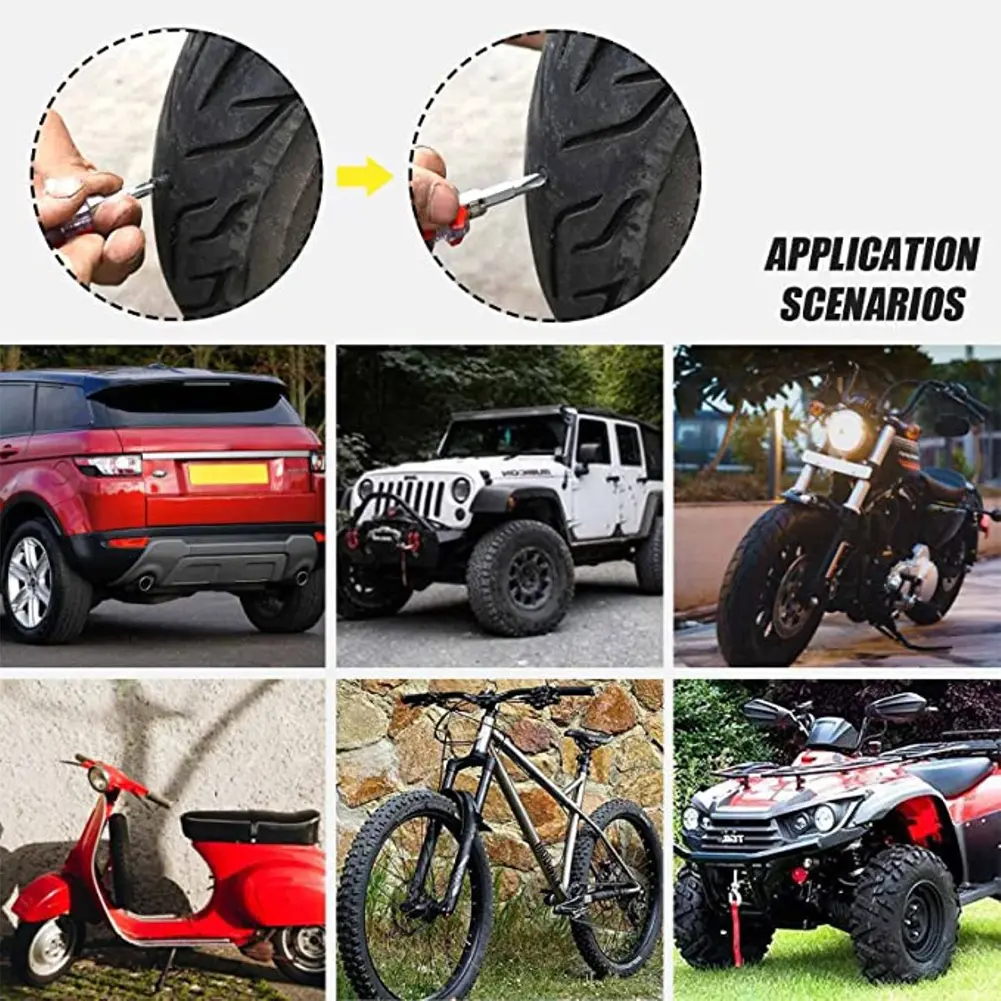 40/20 Pcs Tire Repair Rubber Nail with Screwdriver Set Fast Tool Self-Service Tire Repair Nail for Car Motorcycle